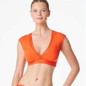Bleu Rod Beattie Crop Cap Sleeve Bikini Top